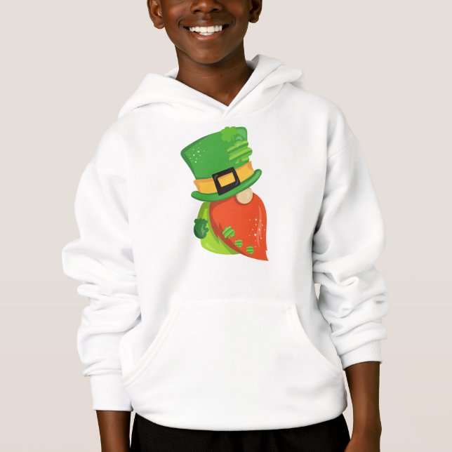 Saint patrick's day Gnome, Leprechaun Hat, Klöver T Shirt (Framsida)