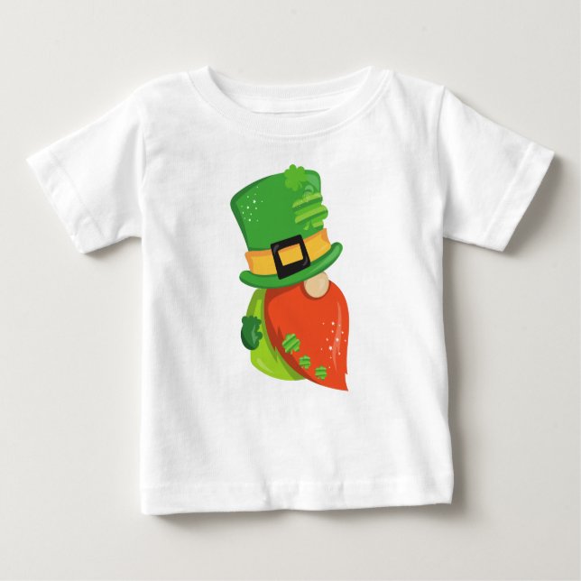 Saint patrick's day Gnome, Leprechaun Hat, Klöver T Shirt (Framsida)