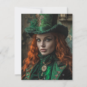 Saint Patrick's Day Goth-kvinna Anteckningskort