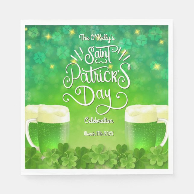 Saint Patrick's Day Grön Ölfest Pappersservett (Framsidan)