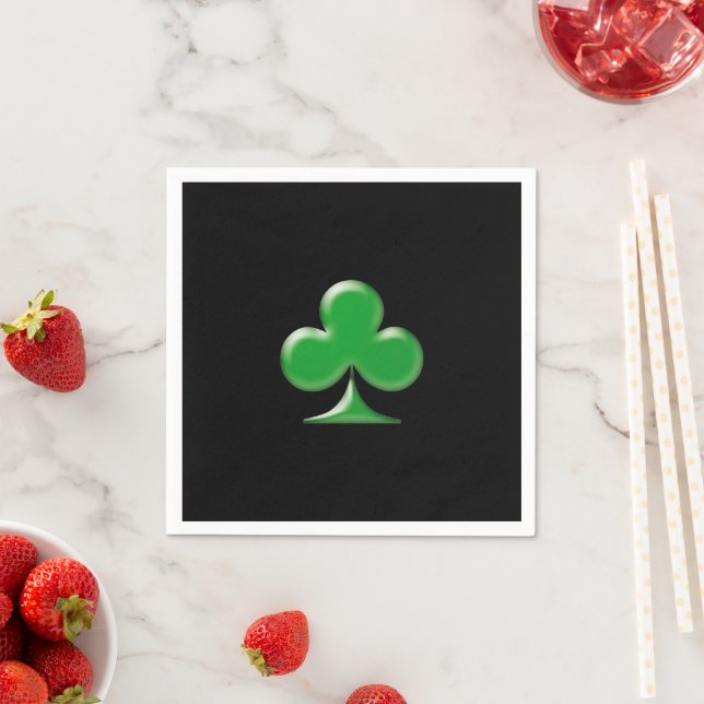 Saint patrick's day grönt Black Klöver Shamrock Pappersservett (Insitu)