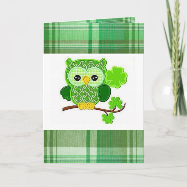 Saint patrick's day-hälsningskort Uggla Kort (Framsida)