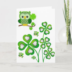 Saint patrick's day-hälsningskort Uggla Kort