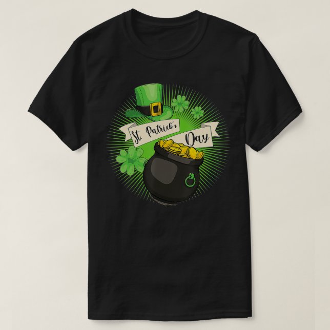 Saint Patricks Day Hat Clover Leaf Saint Patricks  T Shirt (Design framsida)
