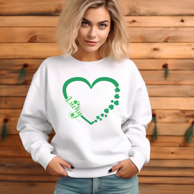 Saint patrick's day Heart - Lucky Irish Klöver T Shirt (Skapare uppladdad)