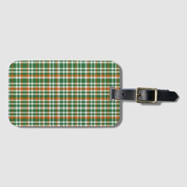 Saint patrick's day Ireland Flagga färgad gingham Bagagebricka (Framsida horisontal)