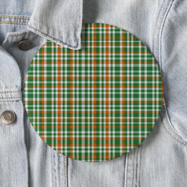 Saint patrick's day Ireland Flagga färgad gingham Knapp (In Situ)