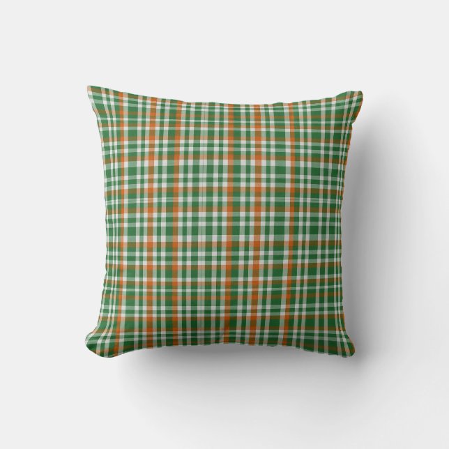Saint patrick's day Ireland Flagga färgad gingham Kudde (Framsida)