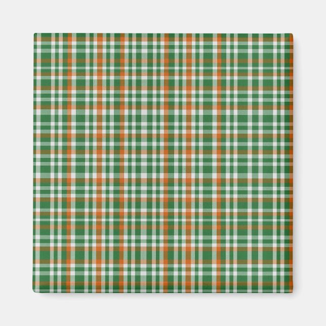 Saint patrick's day Ireland Flagga färgad gingham Magnet (Framsidan)