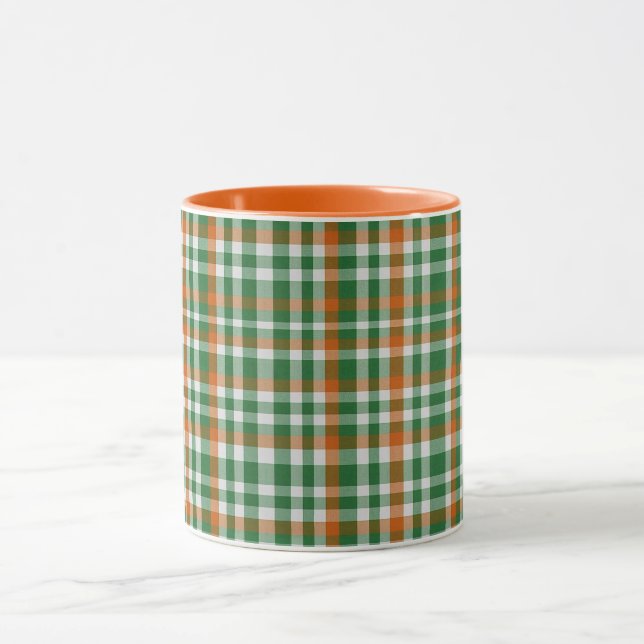 Saint patrick's day Ireland Flagga färgad gingham Mugg (Center)