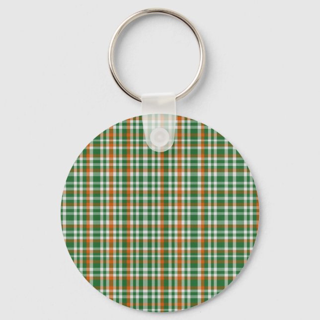 Saint patrick's day Ireland Flagga färgad gingham Nyckelring (Framsida)