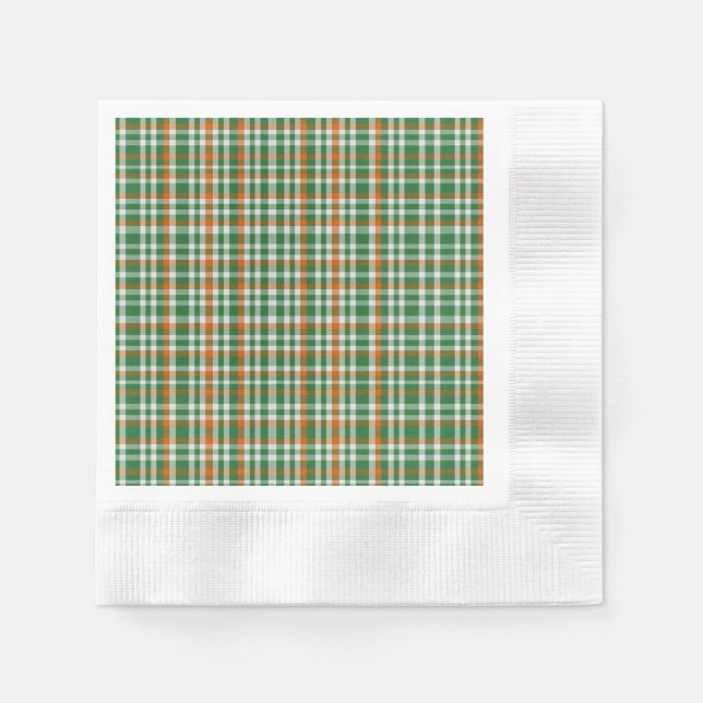 Saint patrick's day Ireland Flagga färgad gingham Pappersservett (Framsidan)