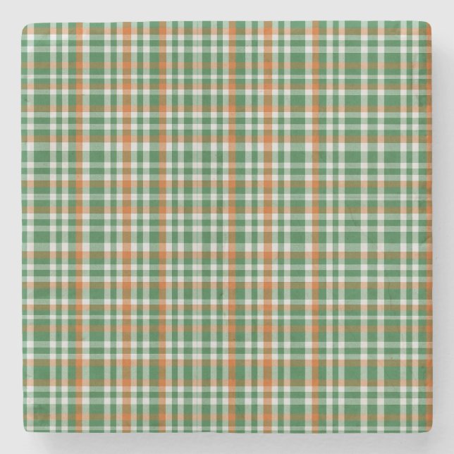 Saint patrick's day Ireland Flagga färgad gingham Stenunderlägg (Framsidan)