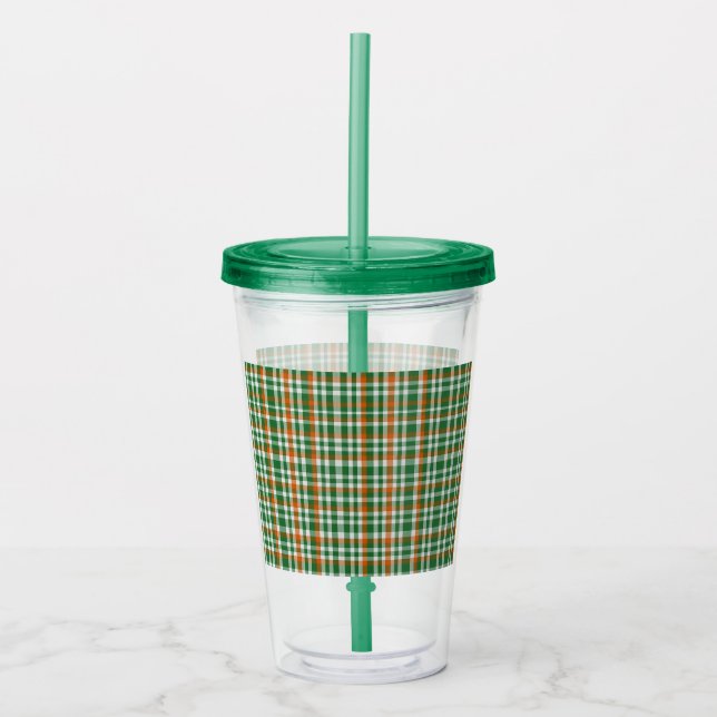Saint patrick's day Ireland Flagga färgad gingham Take Away Mugg (Framsida)