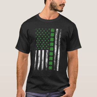 saint patrick's day Irich American Flagga T Shirt