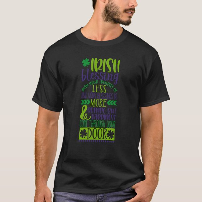 Saint Patrick's Day Irish Blessing Lucky Charm Pad T Shirt (Framsida)