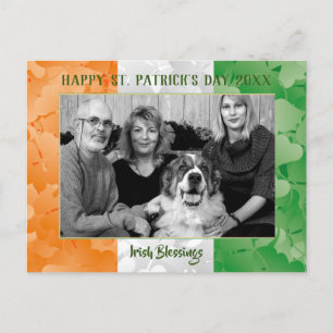 Saint patrick's day Irish flagga klöver fotot ram Vykort