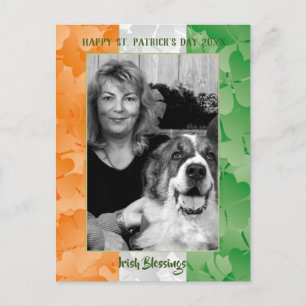 Saint patrick's day Irish flagga klöver fotot ram Vykort