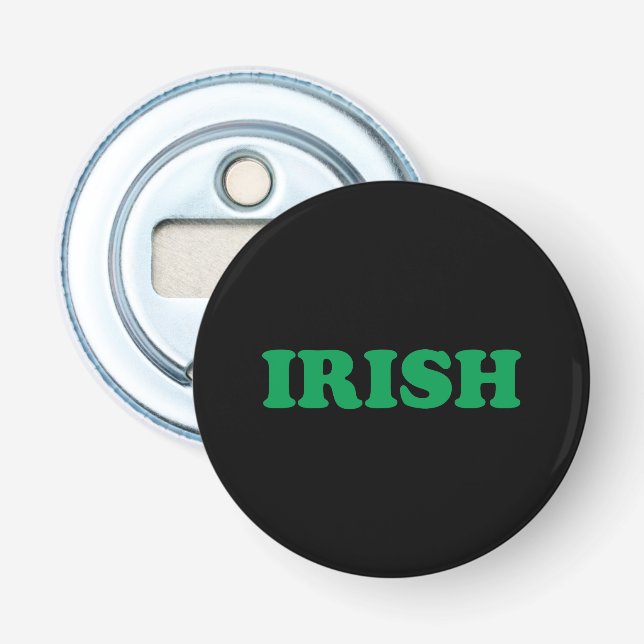Saint patrick's day Irish Grönt brev svart Flasköppnare (Framsidan)
