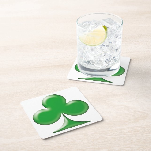 Saint patrick's day Irish Grönt Klöver Shamrock Underlägg Papper Kvadrat (Insitu)