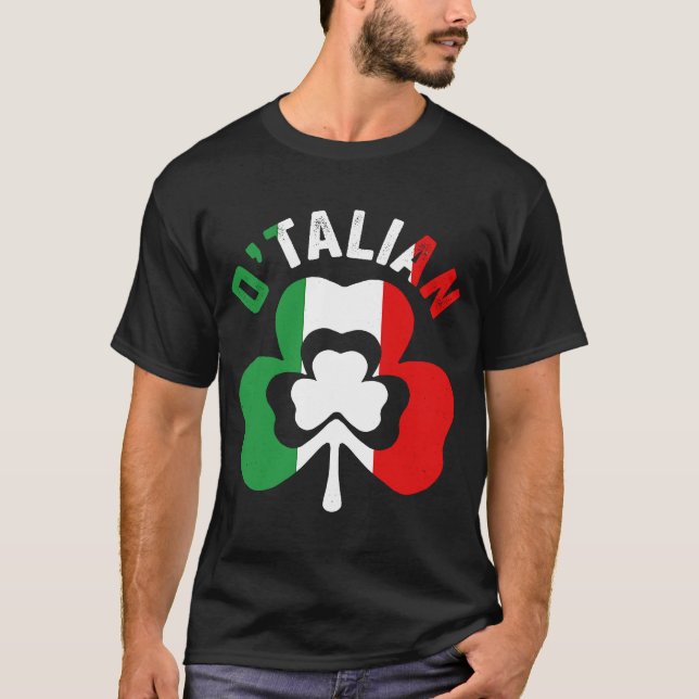 Saint Patricks Day Irish Italian O'talian T Shirt (Framsida)