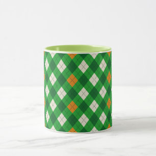 Saint Patrick's Day irländska färgade argyle Mugg