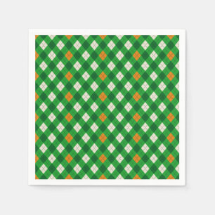 Saint Patrick's Day irländska färgade argyle Pappersservett