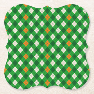 Saint Patrick's Day irländska färger argyle Underlägg Papper