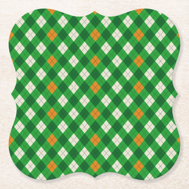Saint Patrick's Day irländska färger argyle Underlägg Papper (Framsida)