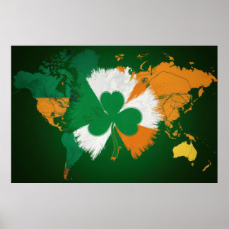 Saint patrick's day, Irländska flagga färg Poster