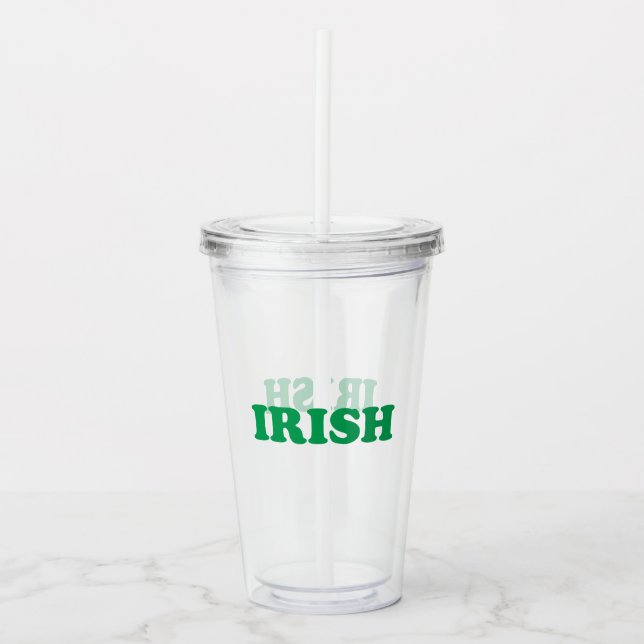 Saint Patrick's Day irländska gröna bokstäver klar Take Away Mugg (Framsida)