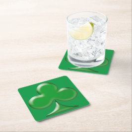 Saint Patrick's Day Irländska gröna klöver Shamroc Underlägg Papper Kvadrat