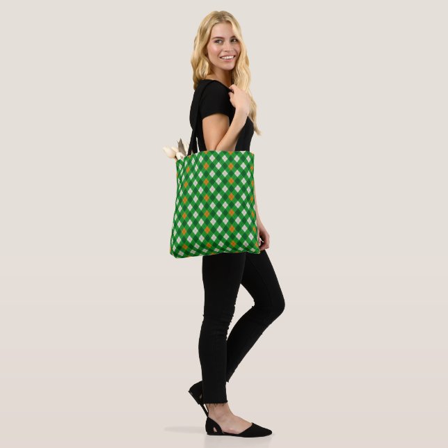 Saint Patrick's Day irländskt färgad argyle Tygkasse (På modell)