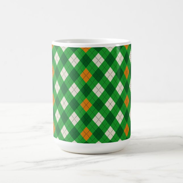 Saint Patrick's Day irländskt färgat argyle Kaffemugg (Center)