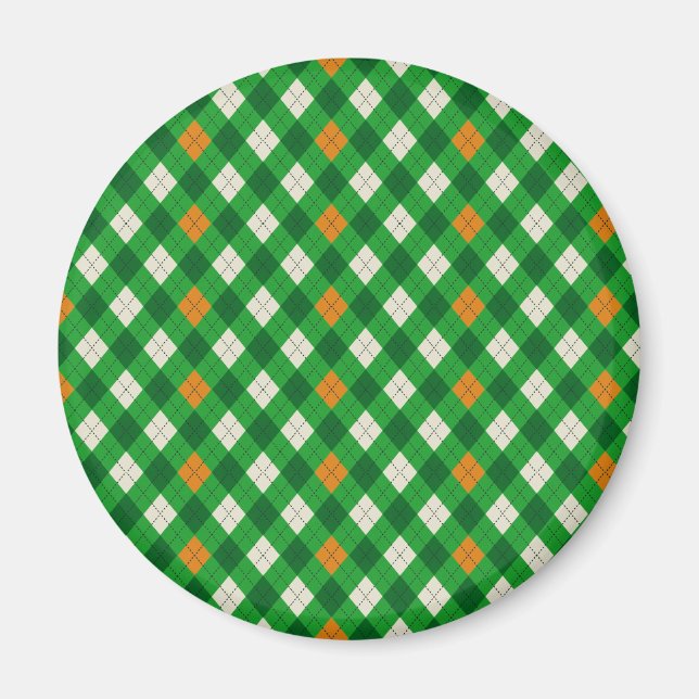 Saint Patrick's Day irländskt färgat argyle Magnet (Framsidan)