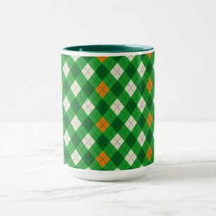 Saint Patrick's Day irländskt färgat argyle Mugg