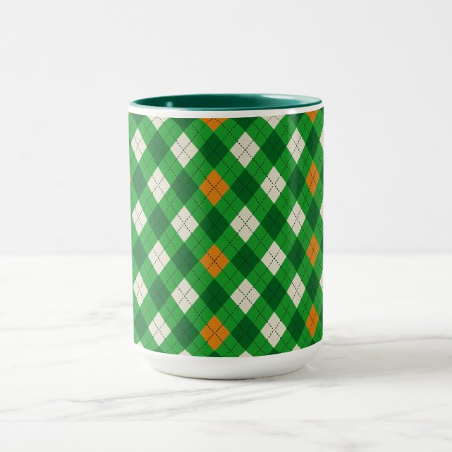 Saint Patrick's Day irländskt färgat argyle Mugg (Center)
