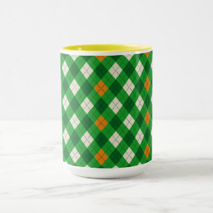Saint Patrick's Day irländskt färgat argyle Mugg