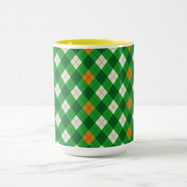 Saint Patrick's Day irländskt färgat argyle Mugg (Center)