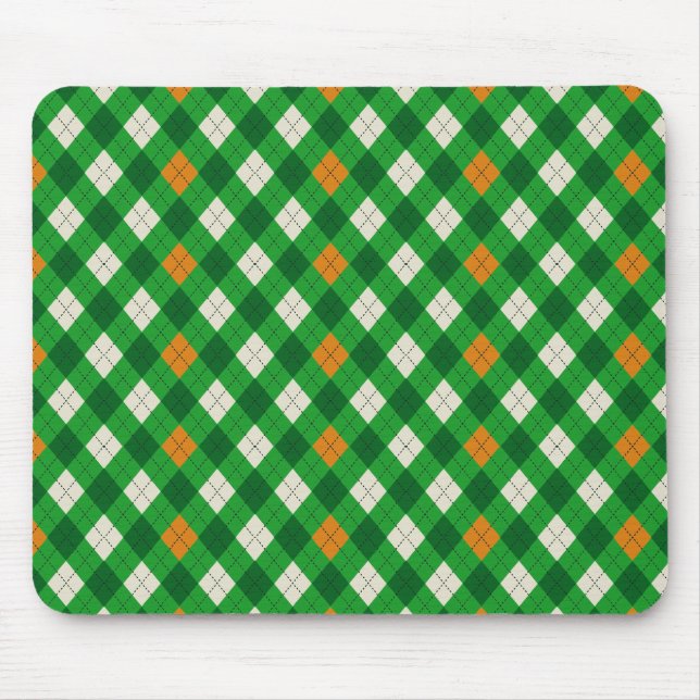 Saint Patrick's Day irländskt färgat argyle Musmatta (Framsidan)