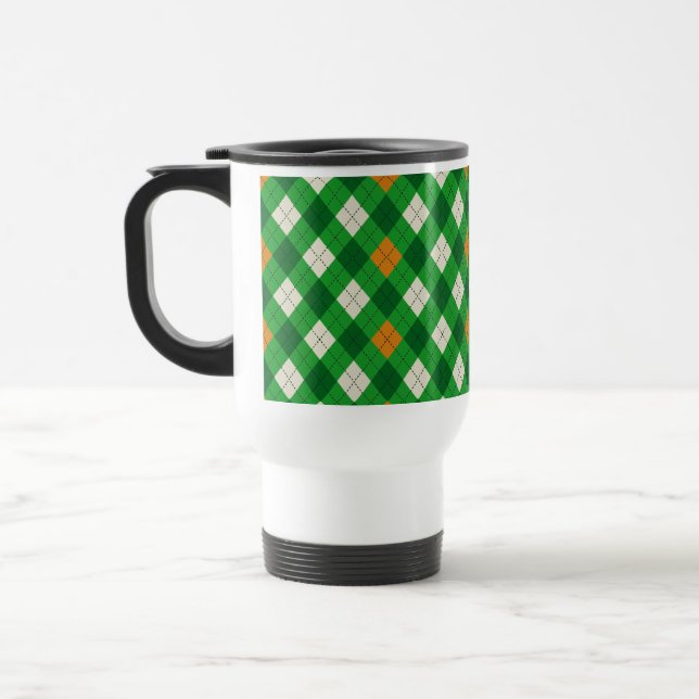 Saint Patrick's Day irländskt färgat argyle Resemugg (Vänster)