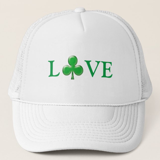 Saint Patrick's Day Kärlek Grön Klöver Shamrock Keps (Framsida)