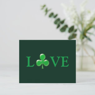Saint patrick's day Kärlek Grönt Klöver Shamrock Vykort
