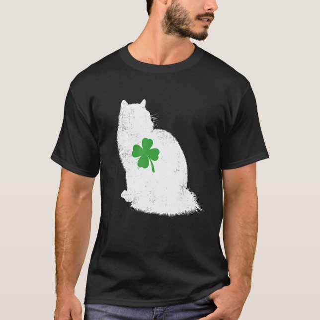 Saint Patrick's Day Katt Ragdoll Shamrock T Shirt (Framsida)
