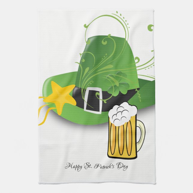 Saint patrick's day Kitchen Hand Towel Hat Beer Kökshandduk (Vertikal)