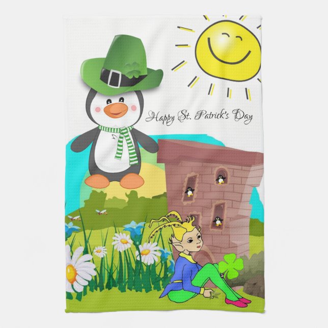 Saint patrick's day Kitchen Hand Towel Penguin Kökshandduk (Vertikal)