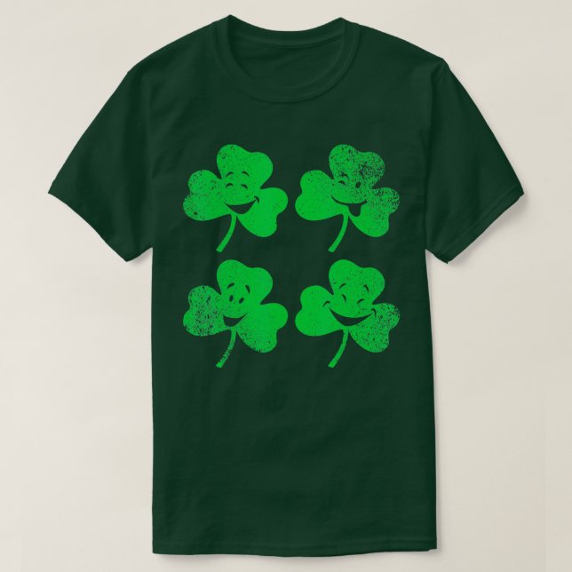 Saint Patricks Day Klöver Four Löv Shamrock Lucky T Shirt (Design framsida)