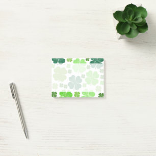 Saint patrick's day, Klöver - Grönt vit Post-it Block