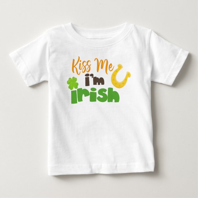 Saint patrick's day, Klöver, Kiss Me jag är irländ T Shirt (Framsida)