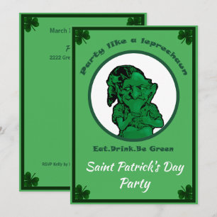 Saint patrick's day Leprechan Party Inbjudan